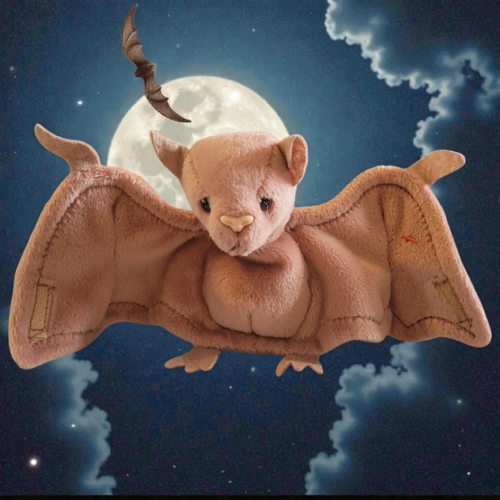 Vtg 96 TY Batty Bat Velcro Wings #4035 Retire Rare Errors